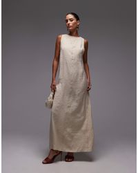 TOPSHOP - High Neck Open Back Chuck On Cupro Midi Dress - Lyst