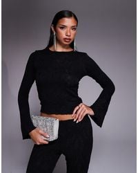ASOS - Co-ord Textured Flared Long Sleeve Top - Lyst