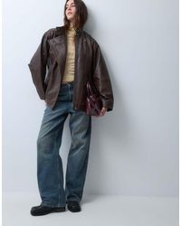JJXX - Double Pocket Leather Bomber Jacket - Lyst