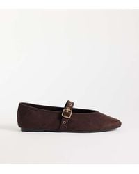 New Look - New Look Suedette Eyelet Strap Ballet Flat - Lyst
