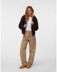 Vero Moda - Flash Teddy Zip-Up Hooded Jacket - Lyst