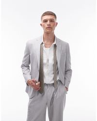 TOPMAN - Slim Linen Suit Jacket - Lyst