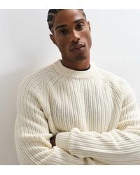 Collusion - Fisherman Rib Raglan Knitted Sweater - Lyst