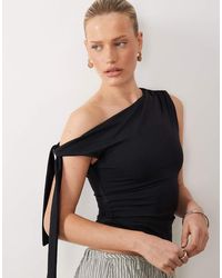 Gina Tricot - Soft One Shoulder Tie Top - Lyst