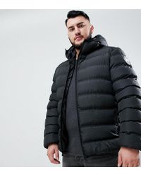 Fred Perry Synthetic Hooded Puffer Jacket In Black for Men - Lyst