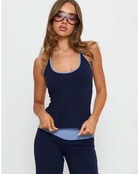 Princess Polly - Kobee Contrast Trim Halterneck Cami Top - Lyst