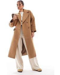 Stradivarius - Cappotto Oversize Color Cammello Morbido Al Tatto - Lyst
