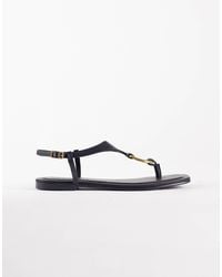 ASOS - Flint Toe Thong Sandal With Abstract Hardware - Lyst