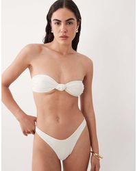 Miss Selfridge - Mix And Match Knot Front Bandeau Bikini Top - Lyst