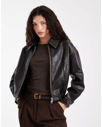 Wednesday's Girl - Wednesdays Girl Faux Leather Oversized Jacket - Lyst