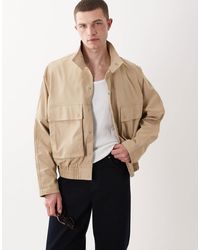 ASOS - Oversized Harrington Jacket With Funnel Neck - Lyst