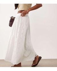 New Look - Broderie Anglaise Maxi Skirt - Lyst
