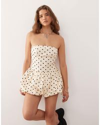 Reclaimed (vintage) - – trägerloses minikleid mit punktemuster und ballonsaum, kombiteil - Lyst