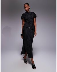 ASOS - Hardware Plisse Twist Detail Midi Dress - Lyst