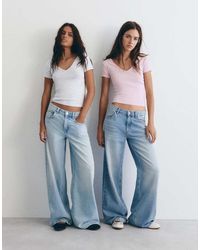 Pull&Bear - Set Van T-Shirts Met V-Hals - Lyst