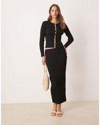 SNDY'S - Ribbed Knit Column Maxi Skirt Co-Ord - Lyst