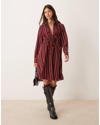 Glamorous - Smock Chuck On Dress With Bow Tie Front - Lyst