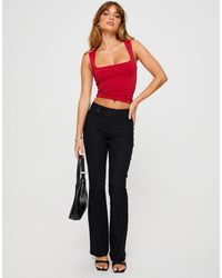 Princess Polly - Kinkirk - pantalon habillé slim évasé taille mi-haute à boutons - Lyst