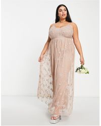 Beauut - Plus Bridesmaid Delicate Embellished Maxi Dress With Tulle Skirt - Lyst