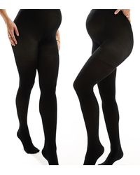 Mama.licious - Pack De 2 Medias Negras Premamá De 200 Deniers De Mamalicious - Lyst