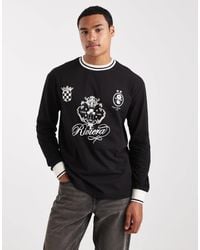 ASOS - Relaxed Long Sleeve T-shirt With Tipping Detail And Sports Graphic - Lyst