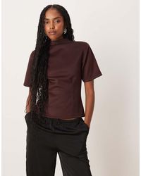ASOS - Scuba-style Fabric Grown On Neck Cinched Tee - Lyst