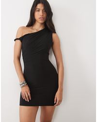 Kaiia - Exclusive Double Layered Slinky Twist Off Shoulder Bodycon Mini Dress - Lyst