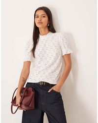 Vila - Broderie Jersey T-Shirt - Lyst