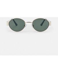 Pull&Bear - Ovale Zonnebril Met Metalen Montuur - Lyst