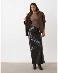 ASOS - Hi Shine Textured Corset Seam High Waist Maxi Skirt - Lyst