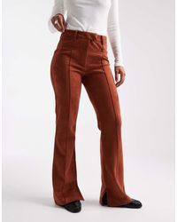 ASOS - Suedette Patch Pocket Flare Trousers - Lyst