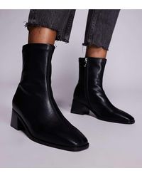 SIMMI - Botines Negro De Caña Alta Con Tacón Grueso Nimer De Simmi London Wide Fit - Lyst