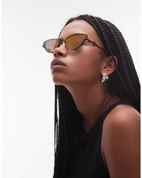 Le Specs - – the soiree – schmale cat-eye-sonnenbrille aus metall - Lyst
