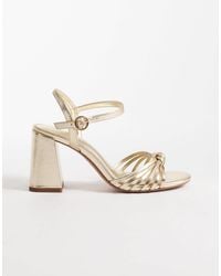 ASOS - Wide Fit Heron Knotted Block Mid Heel Sandals - Lyst
