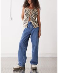 Noisy May - Alexa Mid Rise Straight Leg Jeans - Lyst