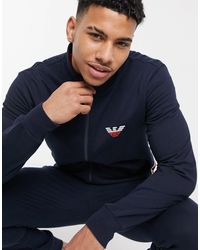 emporio armani taped jogger sweat in navy