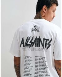 AllSaints - Chromium Short Sleeve Graphic Logo T-shirt With Back Print - Lyst