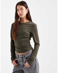 ONLY - Ruched Detail Textured Top - Lyst