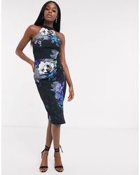 lipsy halterneck sequin bodycon dress