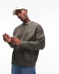 TOPMAN - – hochwertiges oversize-sweatshirt aus schwerem stoff - Lyst