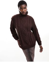 Monki - Heavy Knitted Roll Neck Sweater - Lyst