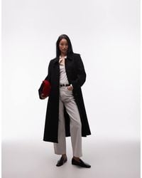 & Other Stories - Wool Blend Maxi Coat With Faux Leather Buckle Detail - Lyst