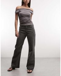 Weekday - Wide Leg Flare Trousers With Texture Detail - Lyst