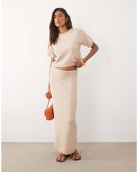 ASOS - Knitted Cotton Boucle Maxi Skirt Co-ord - Lyst