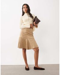 Motel - Abila Faux Suede Midi Skirt Co-ord - Lyst