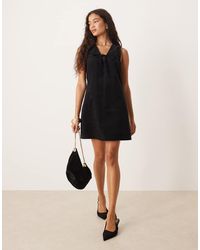 Nobody's Child - Nila Tie Detail Corduroy Pinafore Mini Dress - Lyst