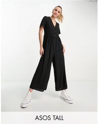 ASOS - Asos Design Tall Short Sleeve Tea Jumpsuit - Lyst