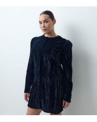 ASOS - Asos Design Curve Crew Neck Button Through Mini Dress - Lyst