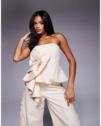 ASOS - – trägerloses oberteil aus baumwoll-twill - Lyst