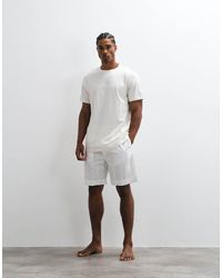 Calvin Klein - Cotton Poplin T-shirt And Stripe Short Set - Lyst
